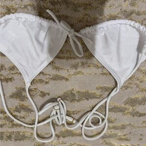 Heavy Manners White Triangle Bikini Top